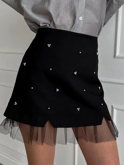 Tulle Hem Mini Skirt - Byyde