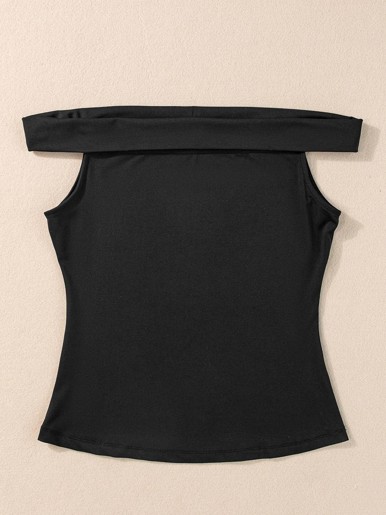Folded Off Shoulder Slim Top - Byyde