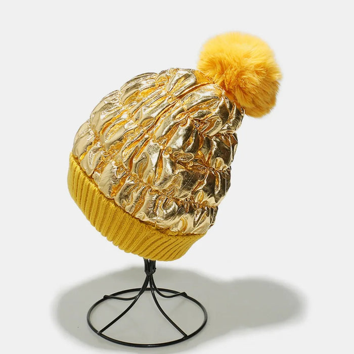 Thermal Knit Hat with Pompom - Byyde