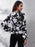 Floral V-Neck Balloon Sleeve Peplum Blouse - Byyde