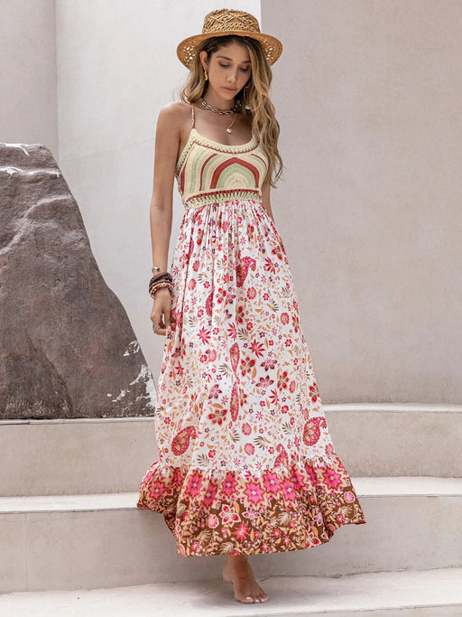 Printed Scoop Neck Cami Dress - Byyde