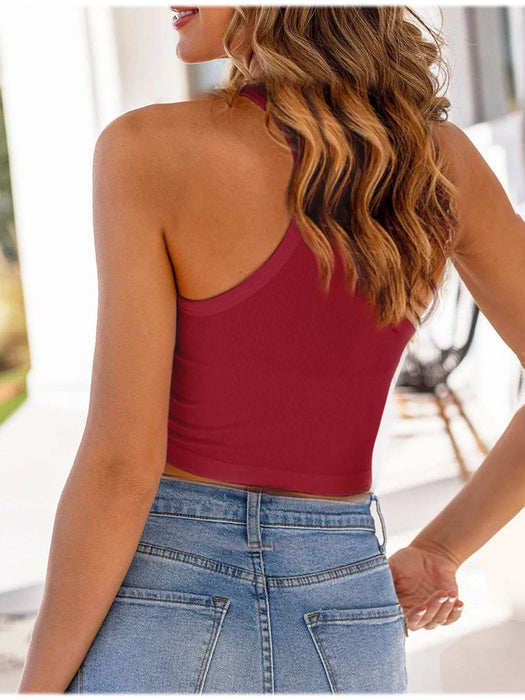 Full Size Ribbed Scoop Neck Cropped Tank Top Plus Size - Byyde