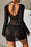 Hollow Out Bell Sleeve Drawstring Knit Cover Up Dress - Byyde