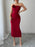 Slit Back Flower Tube Midi Dress - Byyde
