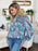 Double Take Full Size Printed Smocked Long Sleeve Blouse - Byyde