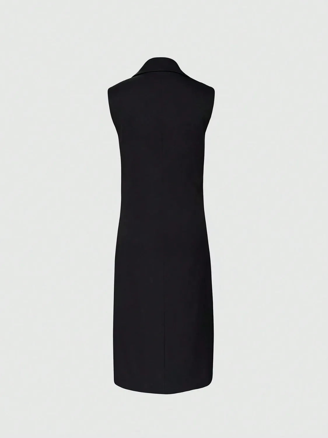 Lapel Collar Sleeveless Longline Blazer - Byyde