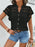 Swiss Dot Cutout Button Down Shirt - Byyde