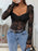 Perfee Sweetheart Neck Long Sleeve Lace Bodysuit - Byyde