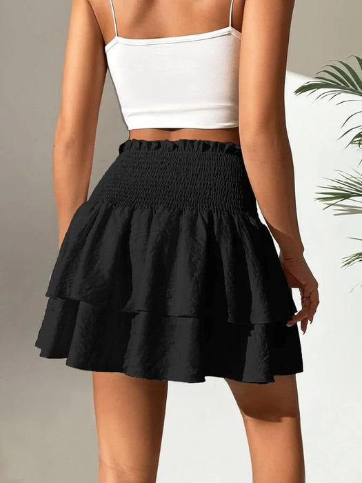 Smocked Layered Mini Skirt - Byyde