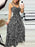 Full Size Leopard Print Spaghetti Strap Maxi Dress Plus Size - Byyde