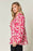Double Take Full Size Printed Ruffle Trim Balloon Sleeve Shirt - Byyde