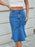 High Waist Mermaid Hem Denim Skirt - Byyde