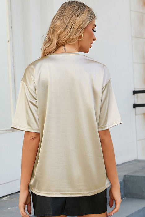 Round Neck Dropped Shoulder Top - Byyde