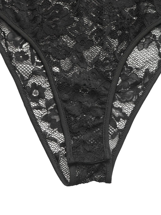 Lace Long Sleeve V-Neck Bodysuit - Byyde