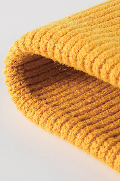Button Detail Rib-Knit Cuff Beanie - Byyde