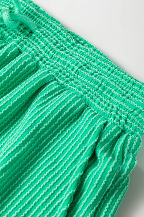 Ribbed Knit Round Neck Top and Pants Casual Set - Byyde