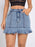 Ruffled Hem Denim Mini Skirt - Byyde