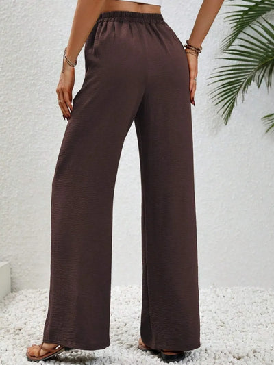 Wide Leg Drawstring Pants - Byyde