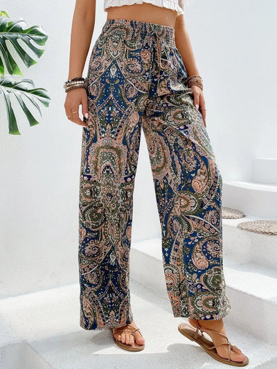 Printed Wide Leg Pants - Byyde