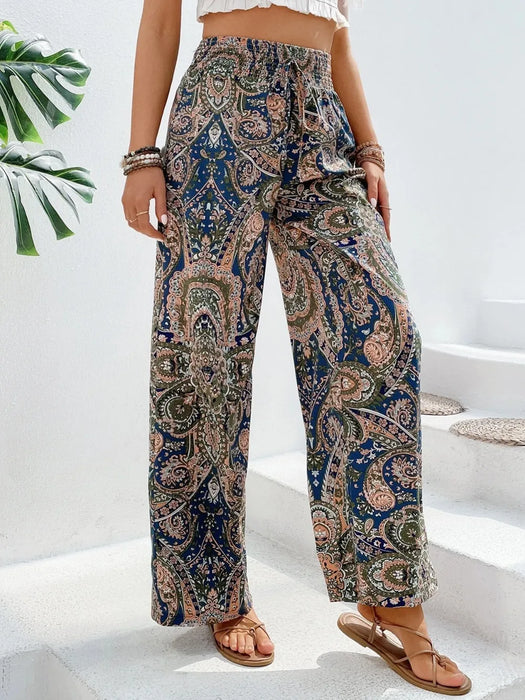 Printed Wide Leg Pants - Byyde