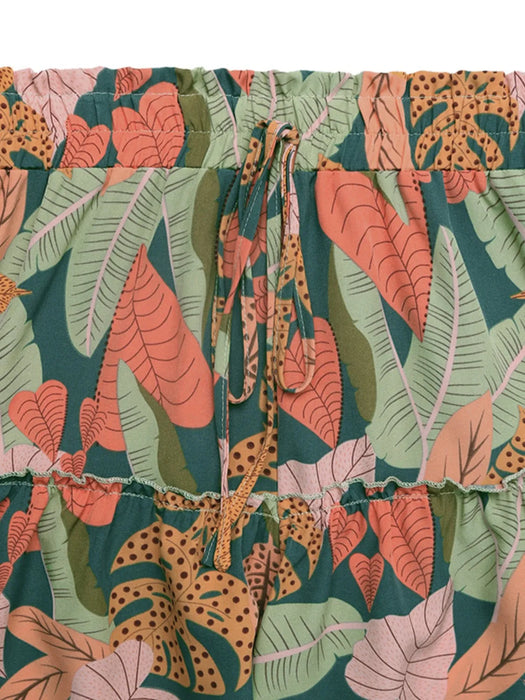 Tropical Print High Waist Shorts - Byyde