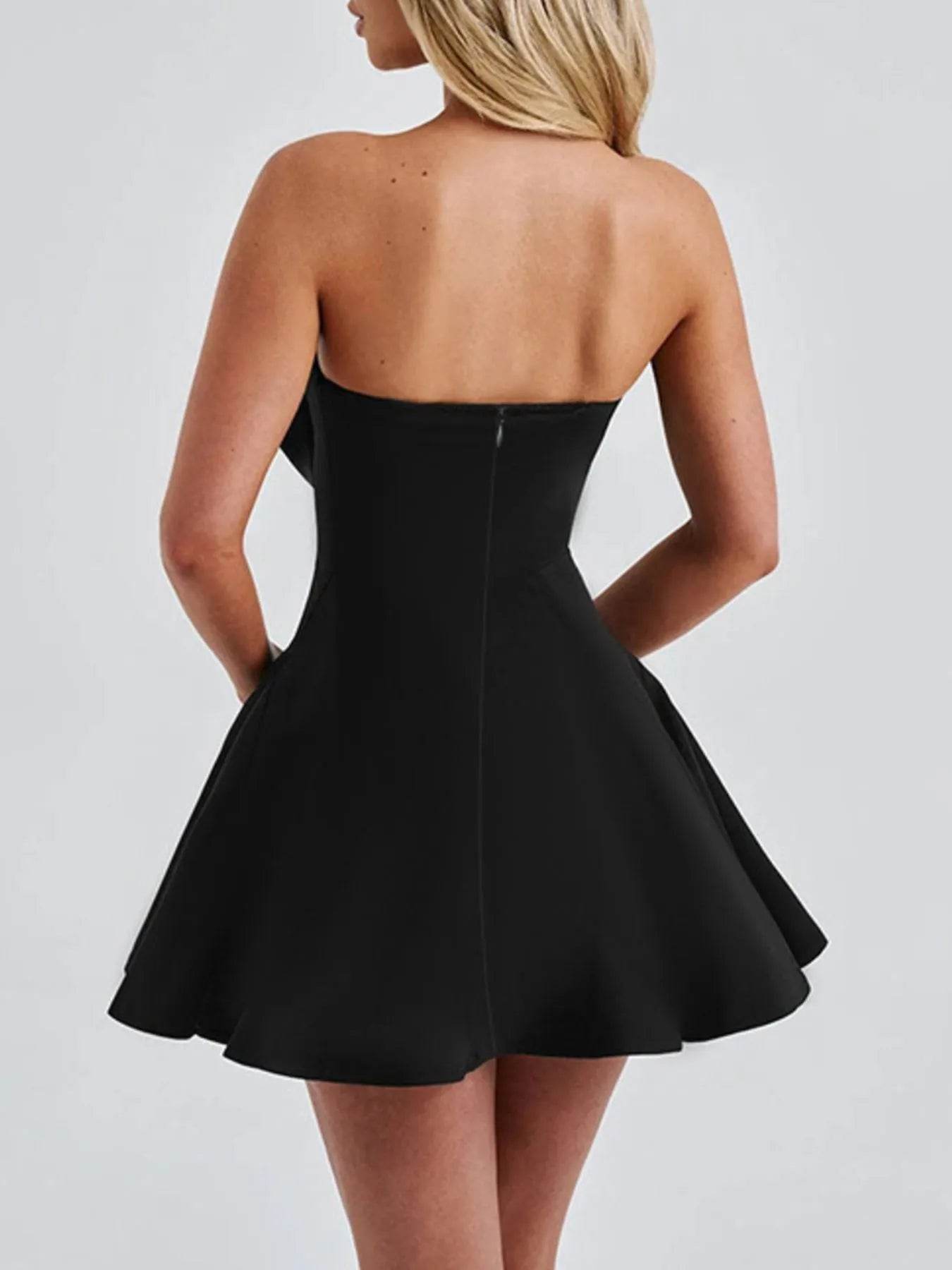 Bow Tube A-Line Mini Dress - Byyde