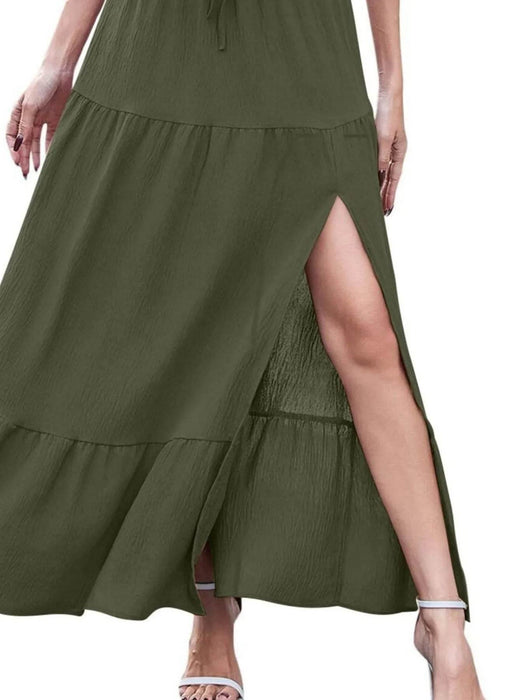 Full Size Slit Maxi Skirt Plus Size - Byyde