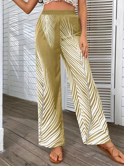Printed Wide Leg Pants - Byyde