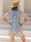 Tied Front Printed Short Sleeve Romper - Byyde