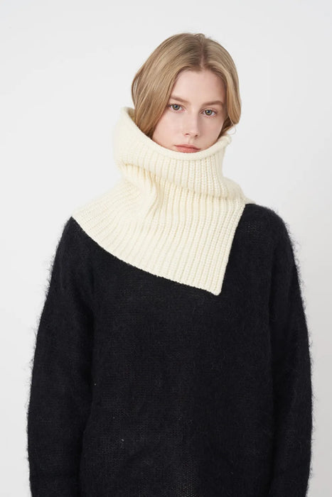 Slit Pullover Knit Scarf - Byyde