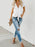 V-Neck Tie-Front Flutter Sleeve Blouse - Byyde