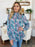 Double Take Full Size Printed Smocked Long Sleeve Blouse - Byyde