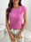 Round Neck Cap Sleeve Knit Top - Byyde