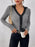 Perfee Contrast Trim Johnny Collar Long Sleeve Bodysuit - Byyde