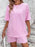 Flower Round Neck Top and Shorts Lounge Set - Byyde