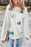 Sequin Lucky Clover Round Neck Long Sleeve Sweatshirt - Byyde