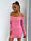 Glitter Ruched Off-Shoulder Long Sleeve Bodycon Dress - Byyde