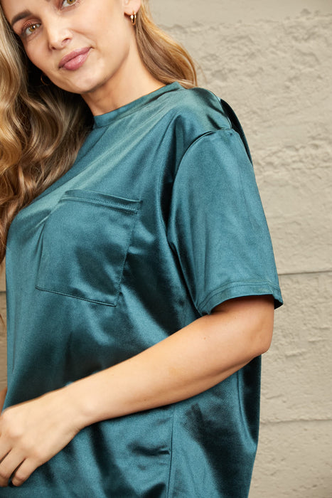 Round Neck Dropped Shoulder Top - Byyde