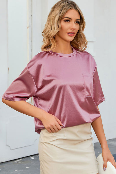 Round Neck Dropped Shoulder Top - Byyde