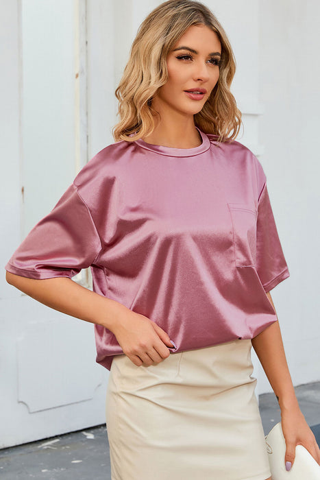 Round Neck Dropped Shoulder Top - Byyde