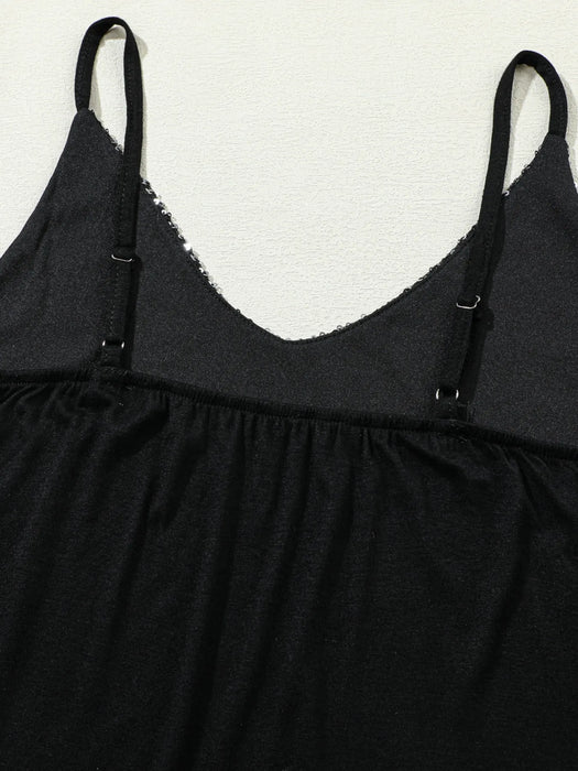 Sequined V-Neck Cami Top - Byyde