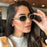 Rhinestones Decor Oval Sunglasses - Byyde