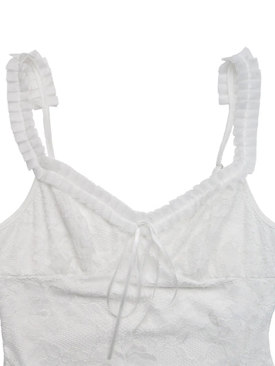 Lace Frill Strap Bodysuit - Byyde