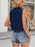 Sleeveless Lace-Up Front Crop Denim Vest - Byyde