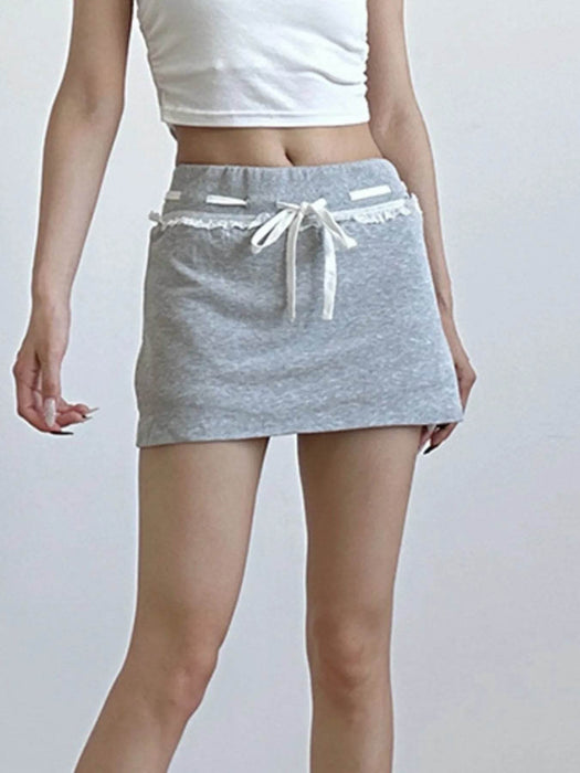 Casual Drawstring Mini Skirt - Byyde