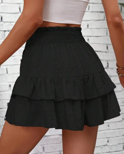 Ruffle Layered High Waist Casual Skort - Byyde
