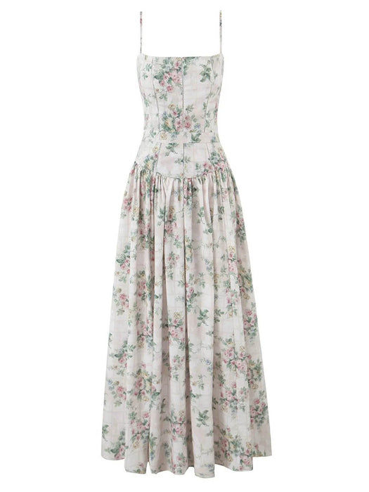 Floral Print Square Neck Maxi Cami Dress - Byyde