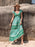 Smocked Printed V-Neck Dress - Byyde