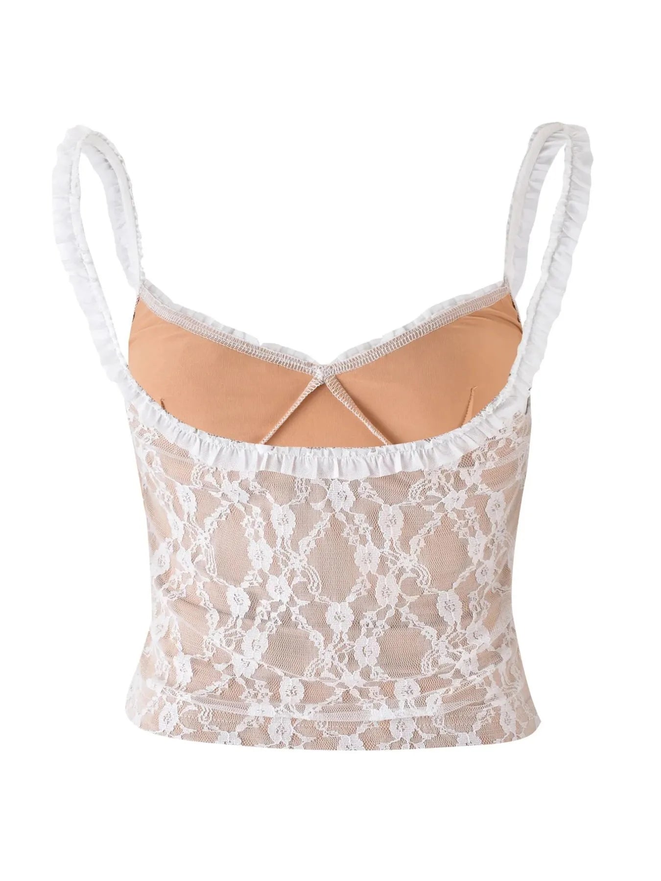 Lace Cami Top with Frill Straps - Byyde