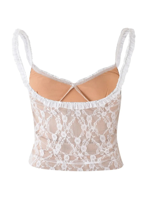 Lace Cami Top with Frill Straps - Byyde